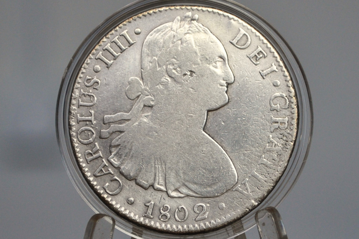 1802 Spanish 8 Reales, Mexico Mo Ft - VF/XF Details - Spanish Silver Colonial Era Coin - 1802 Mo Th - Carolus Iiii - 1802 Eight Reales Mexico