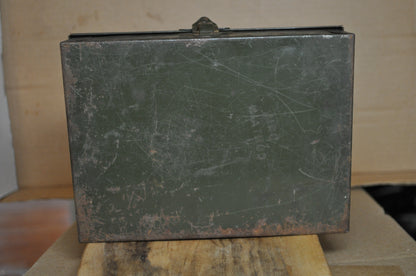 Antique Esco Military First Aid Kit - Military Medical Box - Empty Metal Box with Latch