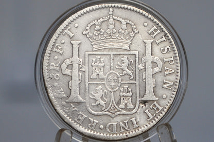 1802 Spanish 8 Reales, Mexico Mo Ft - VF/XF Details - Spanish Silver Colonial Era Coin - 1802 Mo Th - Carolus Iiii - 1802 Eight Reales Mexico