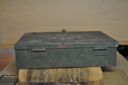 Antique Esco Military First Aid Kit - Military Medical Box - Empty Metal Box with Latch