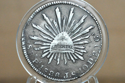 1836 Silver 8 Reales Mexico Pi JS - VF/XF (Very Fine to Extremely Fine) - Mexican Eight Reales Silver, Pieces of Eight