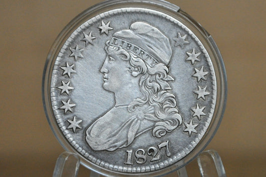 1827 Capped Bust Half Dollar - XF Detail; Old Cleaning - 1827 Half Dollar US Half Dollar 1827