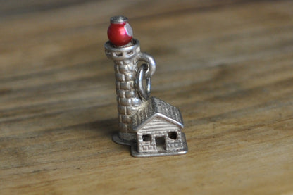 Silver Lighthouse Beau Sterling 1972 Charm -  Stamped and Tested Sterling Silver - East Coast Charm