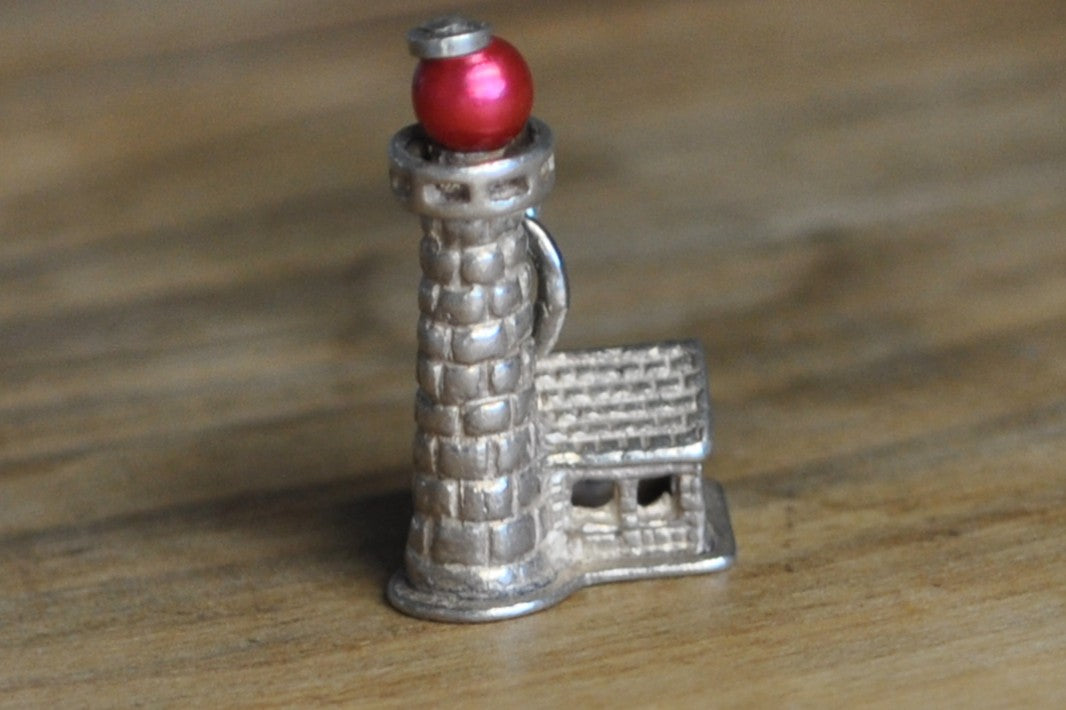 Silver Lighthouse Beau Sterling 1972 Charm -  Stamped and Tested Sterling Silver - East Coast Charm