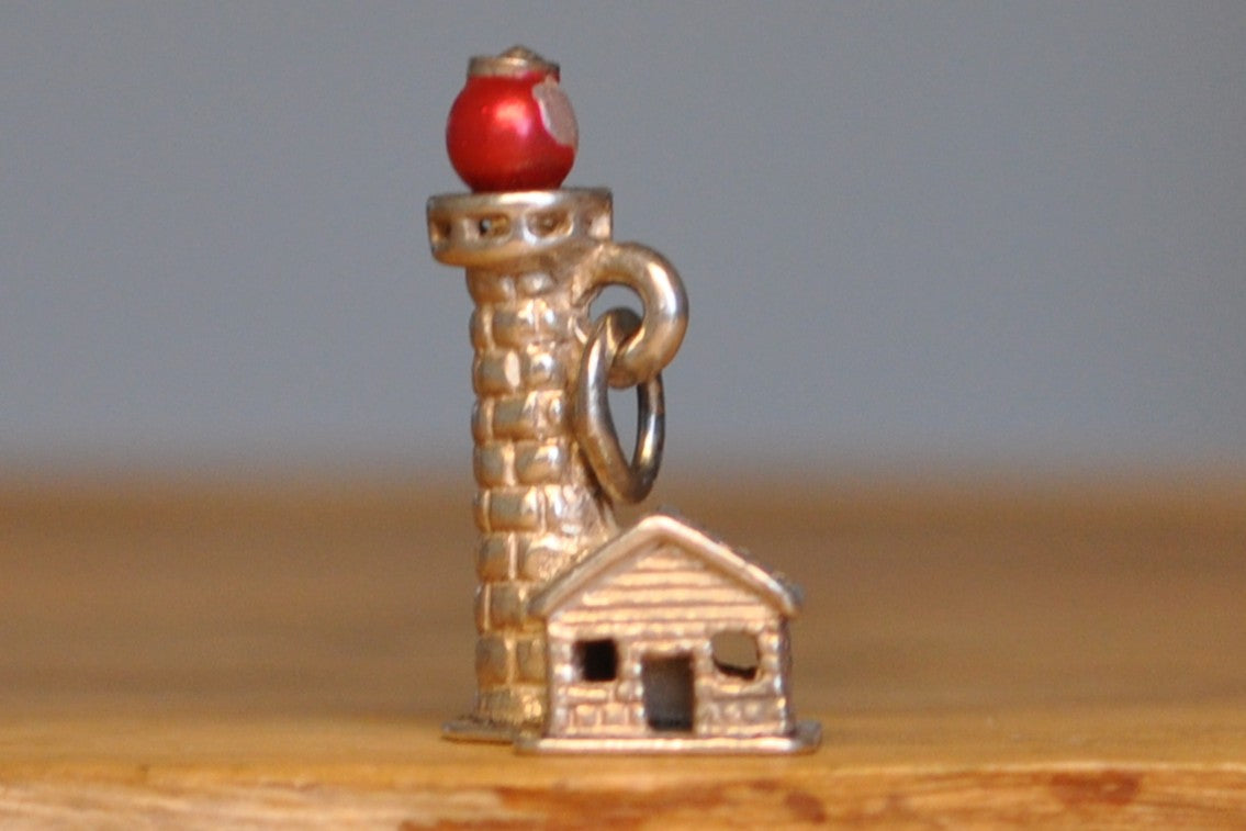 Silver Lighthouse Beau Sterling 1972 Charm -  Stamped and Tested Sterling Silver - East Coast Charm