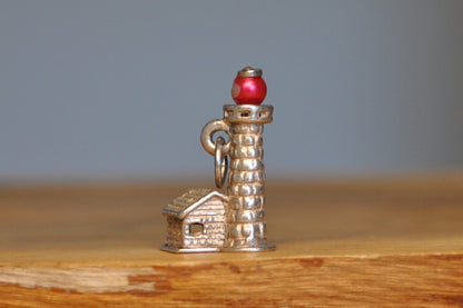 Silver Lighthouse Beau Sterling 1972 Charm -  Stamped and Tested Sterling Silver - East Coast Charm