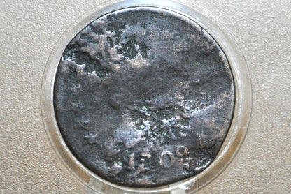 1809 Half Cent - Damaged - 1809 Capped Bust Half Cent - Affordable Coin, Low Price!