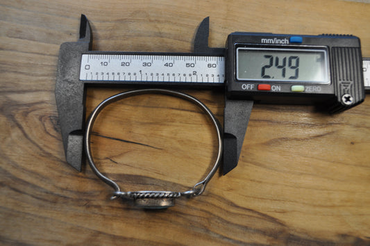 Mexican Sterling Silver Oval Cut Turquoise Cuff Bracelet – Stamped and Tested Sterling Silver - Native American Jewelry