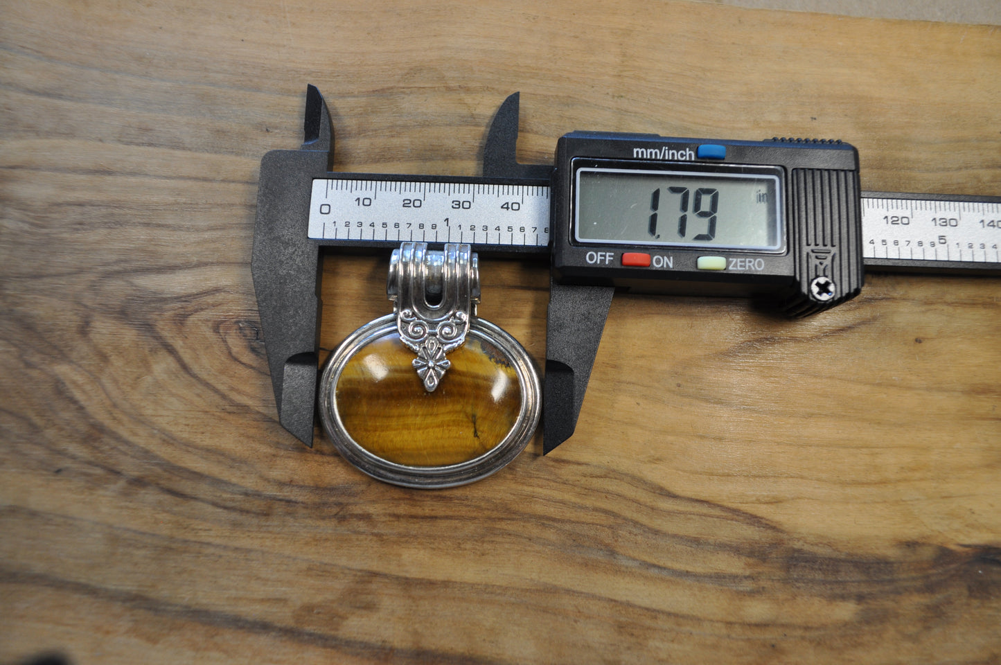 Stunning Tiger's Eye Pendant - Stamped and Tested Sterling Silver - Butterfly Hallmark - Thailand Jewelry