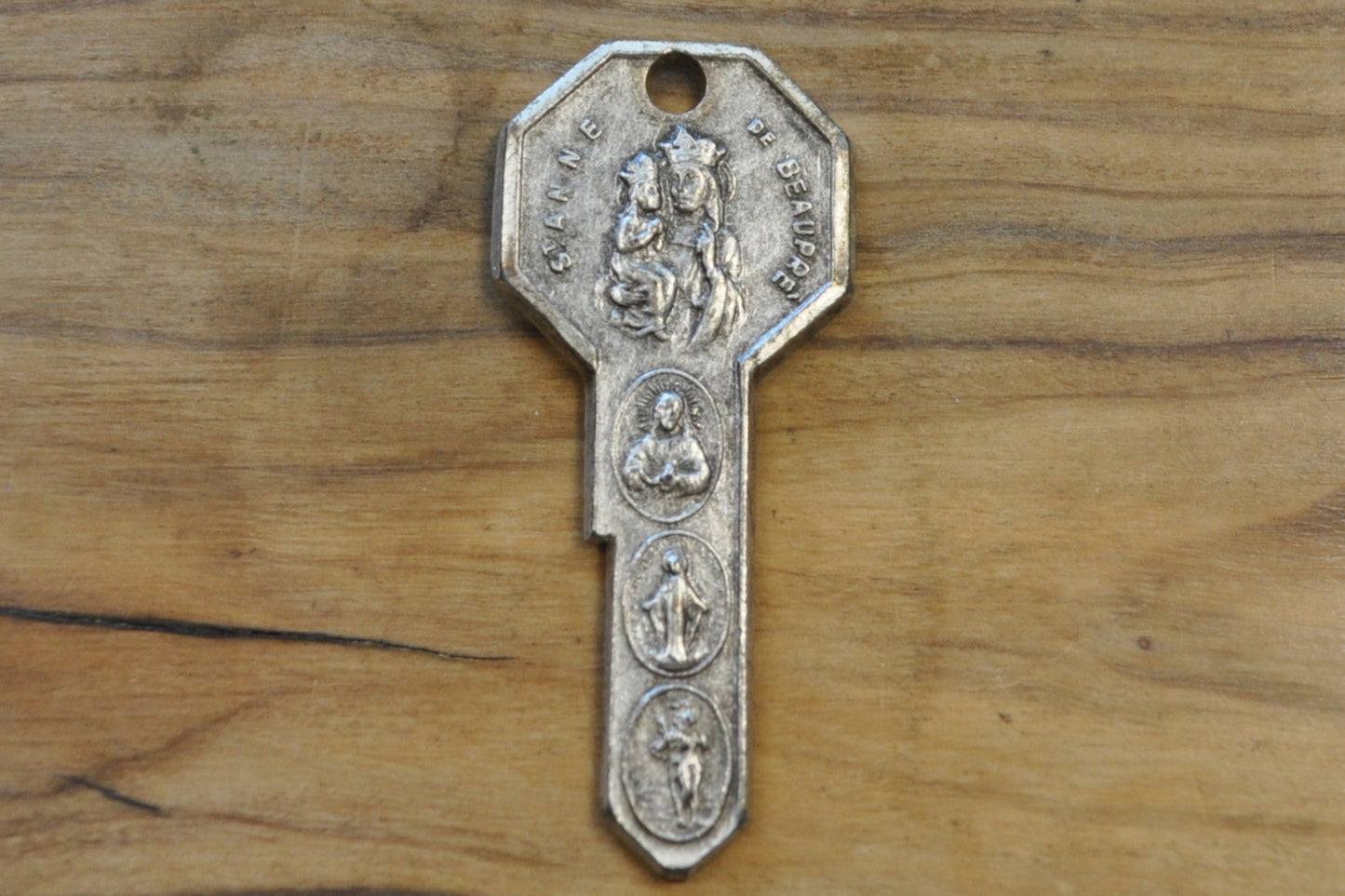Saint Anne Religious Key Pendant - Catholic Miraculous Pendant - Religious Medal