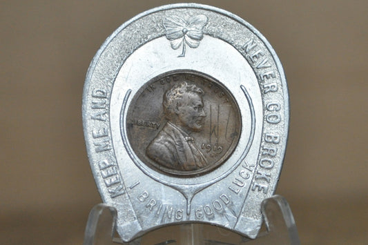 1919 Lucky Penny Good Luck Pocket Piece - Antique Lucky Penny Pocket Piece Good Luck Token 1919