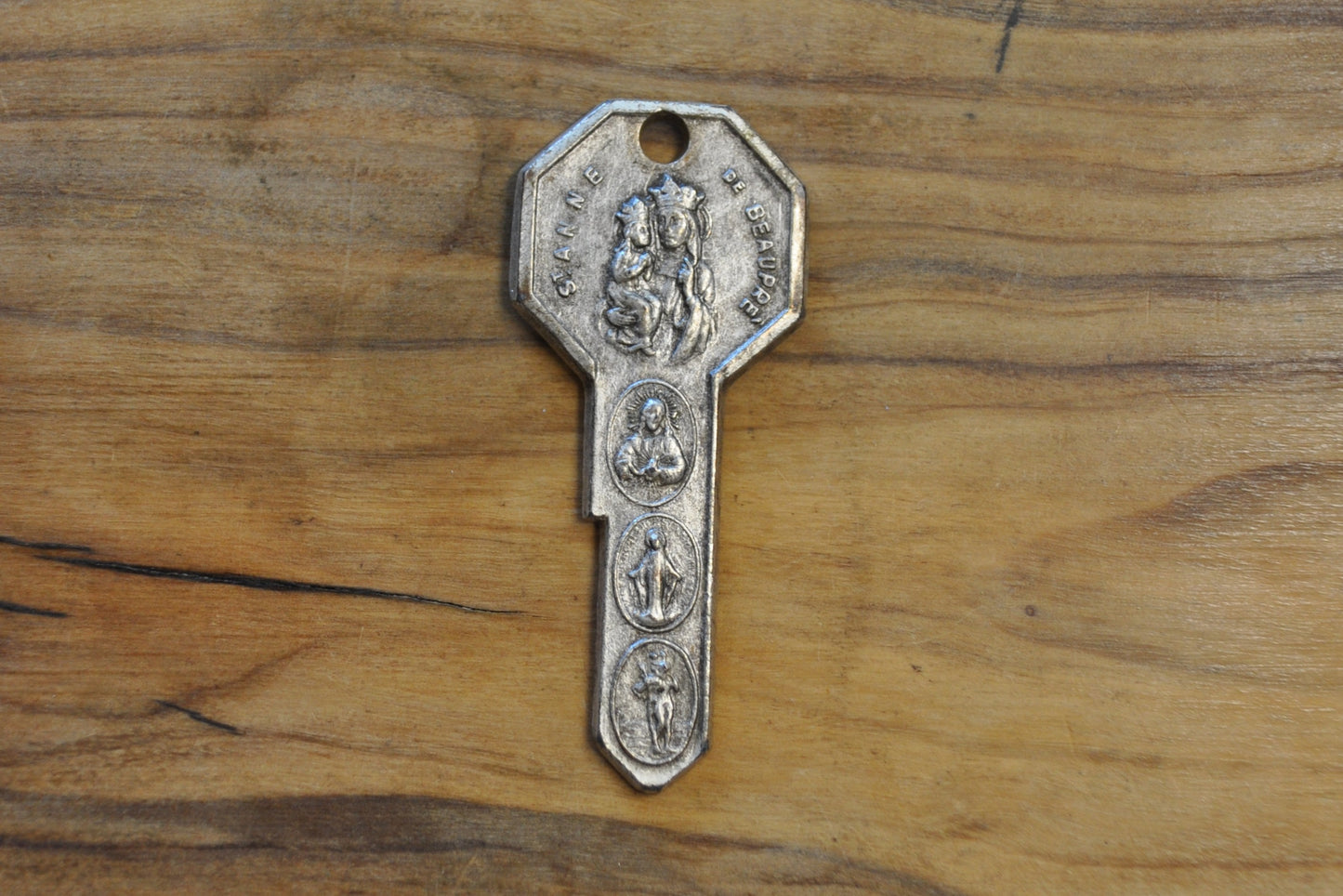 Saint Anne Religious Key Pendant - Catholic Miraculous Pendant - Religious Medal