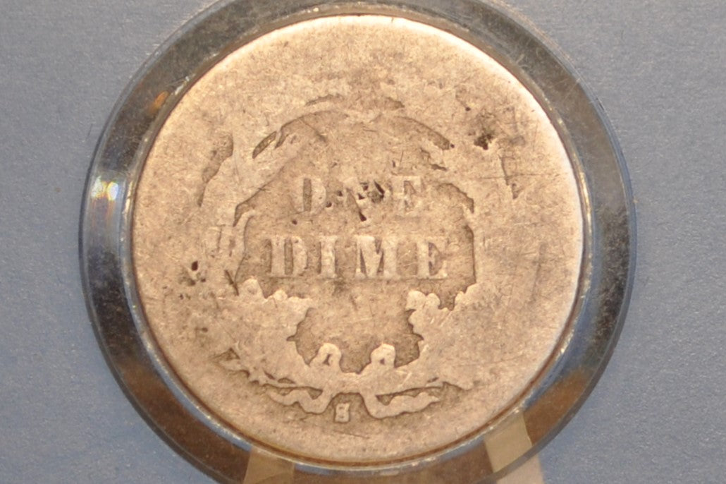 1889-S Seated Liberty Dime - Rare Date & Mint - Good Grade/Condition - 1889S Silver Dime / 1889 S Liberty Seated Dime US Dime 1889