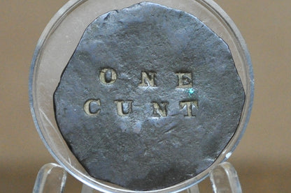 1853 Brothel Token Made From U.S. Braided Hair Large Cent "ONE C*NT"