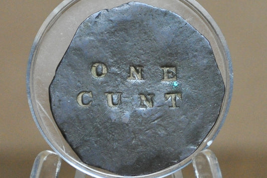 1853 Brothel Token Made From U.S. Braided Hair Large Cent "ONE C*NT"