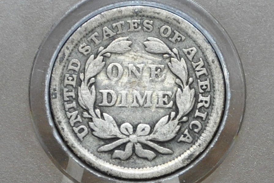 1856 Seated Liberty Dime, Large Date  - Fine - 1856 Silver Dime / 1856 Liberty Seated Dime Large Date Variety