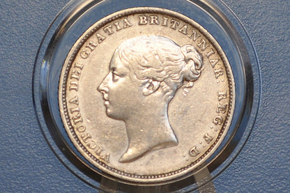 1839 Sixpence Great Britain - Great Condition, AU Detail - Queen Victoria Young Head - Sterling Silver 6 Pence 1839 Six pence 1839