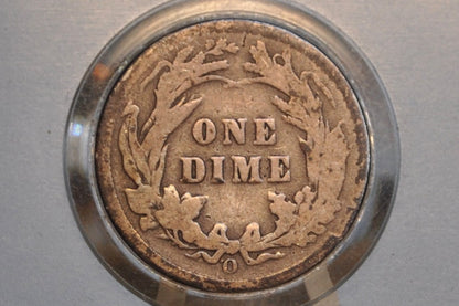 1897-O Barber Silver Dime - Good - New Orleans Mint 1897 Dime 1897O Dime Silver - 666,000 Made!