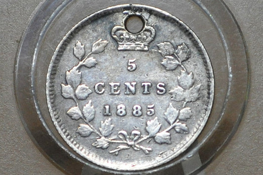 Genuine Antique Love Token, August 8th '87 - Made From an 1885 Silver Canadian Half Dime- Beautiful Scroll Work, 1800s Silver Love Token, 8/8/87