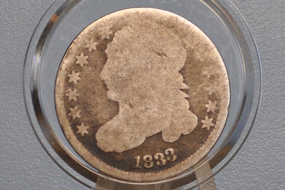 1833 Capped Bust Dime - AG (About Good) - 1833 Bust Dime - Early American Coin - Good Type Coin / Filler