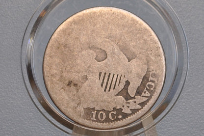 1833 Capped Bust Dime - AG (About Good) - 1833 Bust Dime - Early American Coin - Good Type Coin / Filler