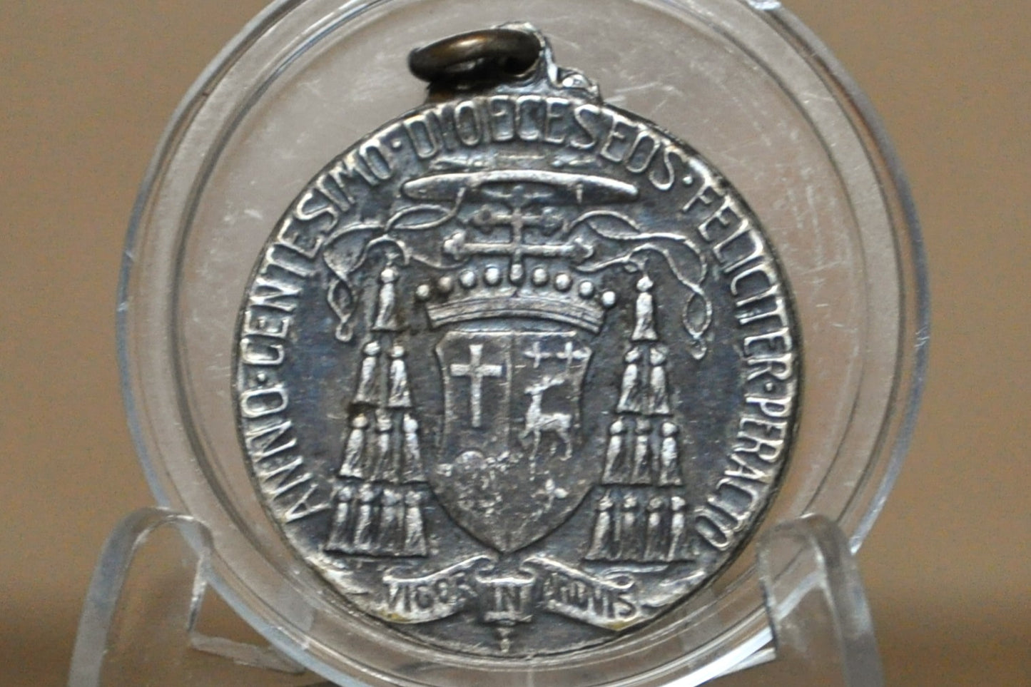 1908 William O'Connell Boston Archbishop Pendant - Tested Sterling Silver - Christian Medal - Boston Archbishop Medal - Centennial Commemorative Medal