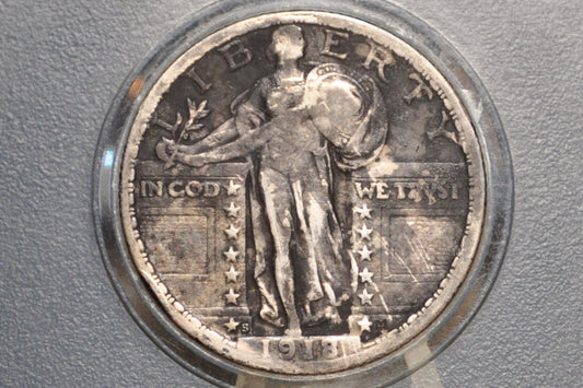 1918-S Standing Liberty Quarter - VF Detail - San Francisco Mint 1918 Standing Liberty Quarter