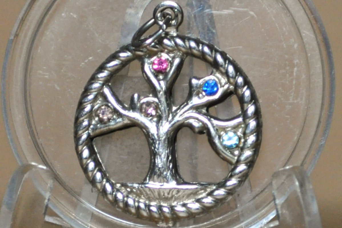 Sterling Silver Multistone Tree of Life Pendant - Stamped and Tested Sterling Silver - World Tree Pendant - Bedazzled Tree of Life