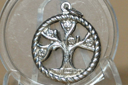 Sterling Silver Multistone Tree of Life Pendant - Stamped and Tested Sterling Silver - World Tree Pendant - Bedazzled Tree of Life