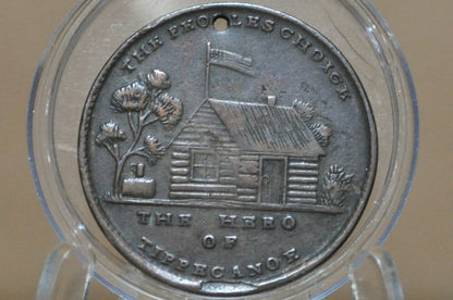 Historic 19th Century US Presidential Campaign Medal Harrison - 1840 William Henry Harrison Presidential Campaign Token Medal