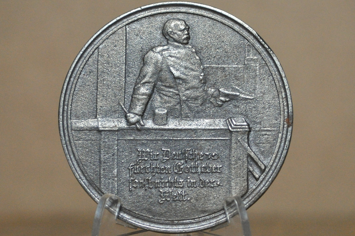 Otto Von Bismarck 1888 Bronze Medallion February 6th Reichstag Speech Rare Scene Variant - Rare Historic Medal of Otto Von Bismarck Speech Depiction Commemorative Token