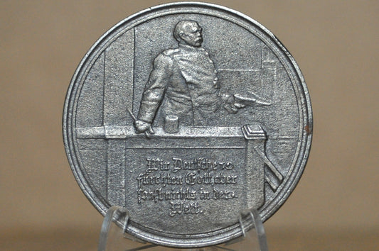 Otto Von Bismarck 1888 Bronze Medallion February 6th Reichstag Speech Rare Scene Variant - Rare Historic Medal of Otto Von Bismarck Speech Depiction Commemorative Token
