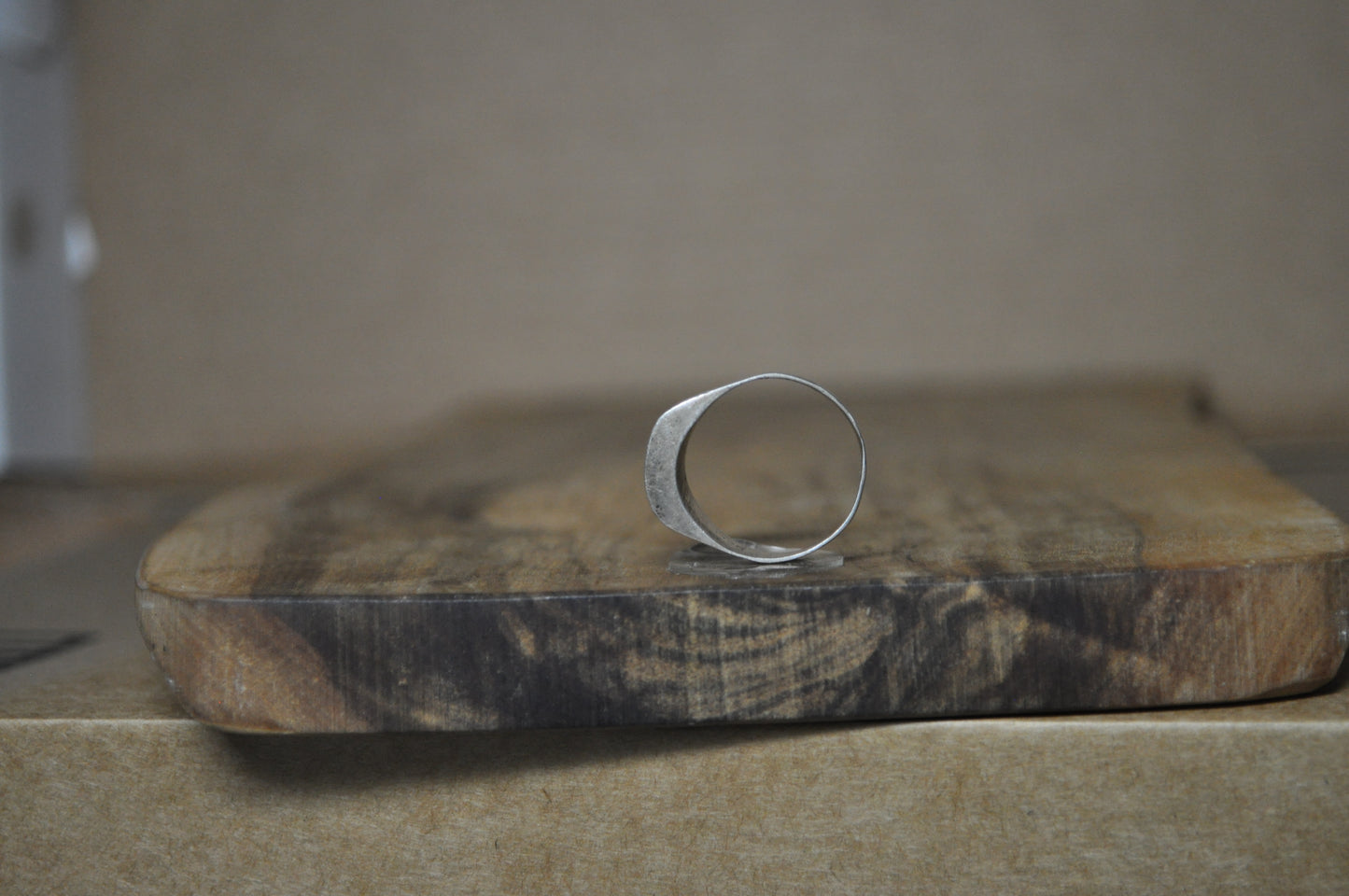 Southwest Native Striped Turquoise Inlay Ring - Size 10 - Stamped and Tested Sterling Silver - Zuni Turquoise Jewelry