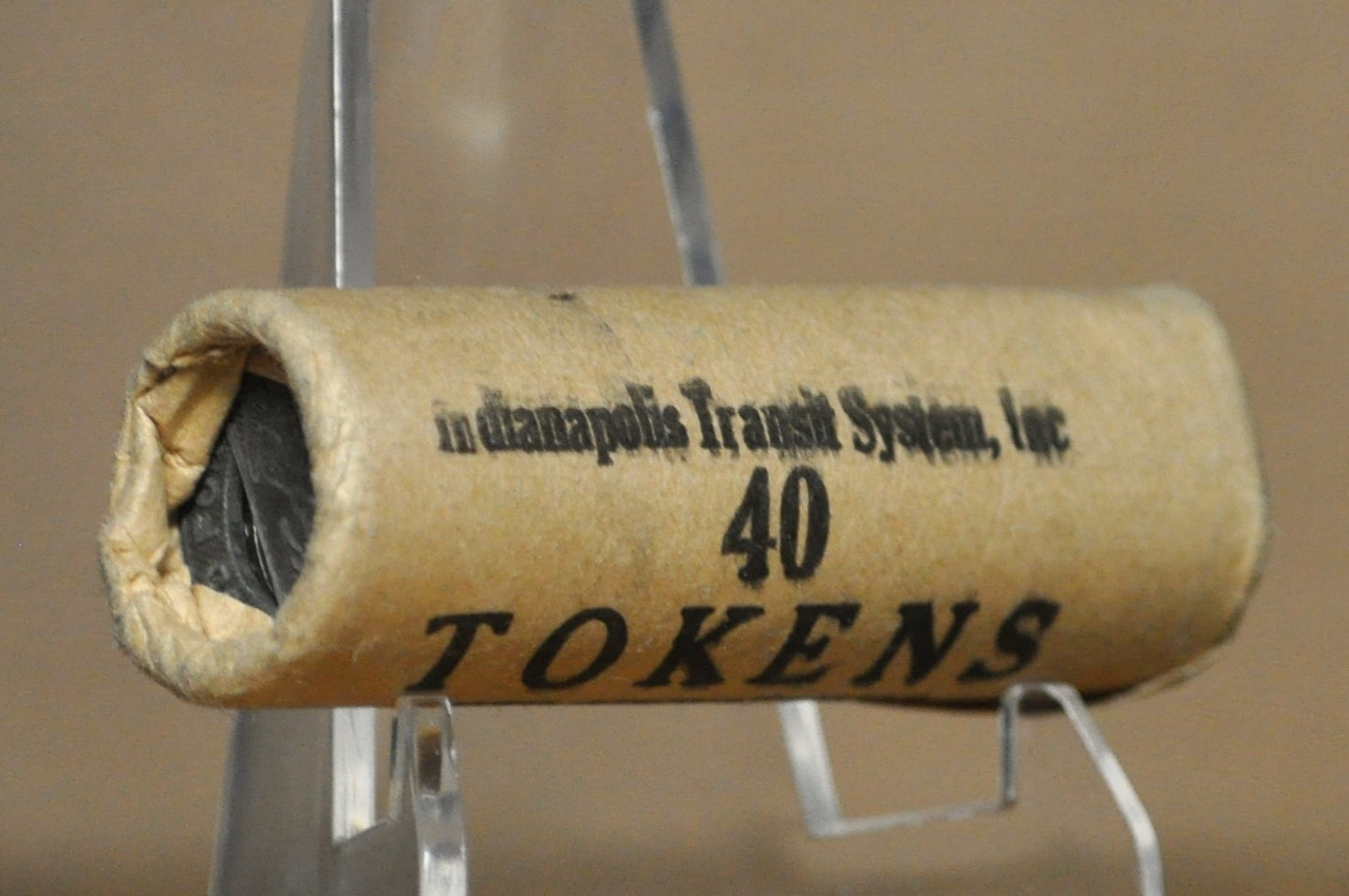 Vintage Unopened Roll of Indianapolis Transportation Tokens - Antique Transit Tokens Whole Unopened Roll Indianapolis