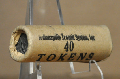 Vintage Unopened Roll of Indianapolis Transportation Tokens - Antique Transit Tokens Whole Unopened Roll Indianapolis