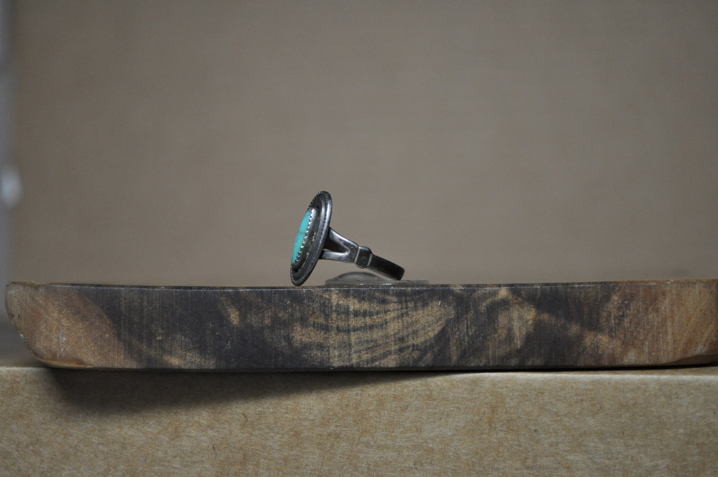 Bell Trading Post Sterling Silver Slender Oval Turquoise Stone Ring - Size 6 - Stamped and Tested Sterling Silver - Authentic Native American Jewelry