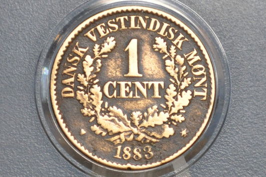 Rare 1883 Danish West Indies 20 Cent - Only 210,000 made - Great Coin for a Collection, Affordable Price, Low Mintage