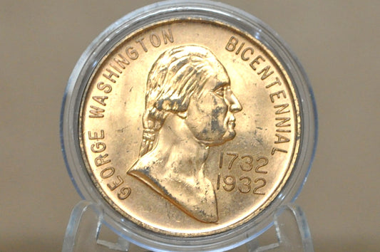 George Washington Bicentennial Crossing Delaware Commemorative Token - George Washington 200th Years Since Birth Celebratory Medallion