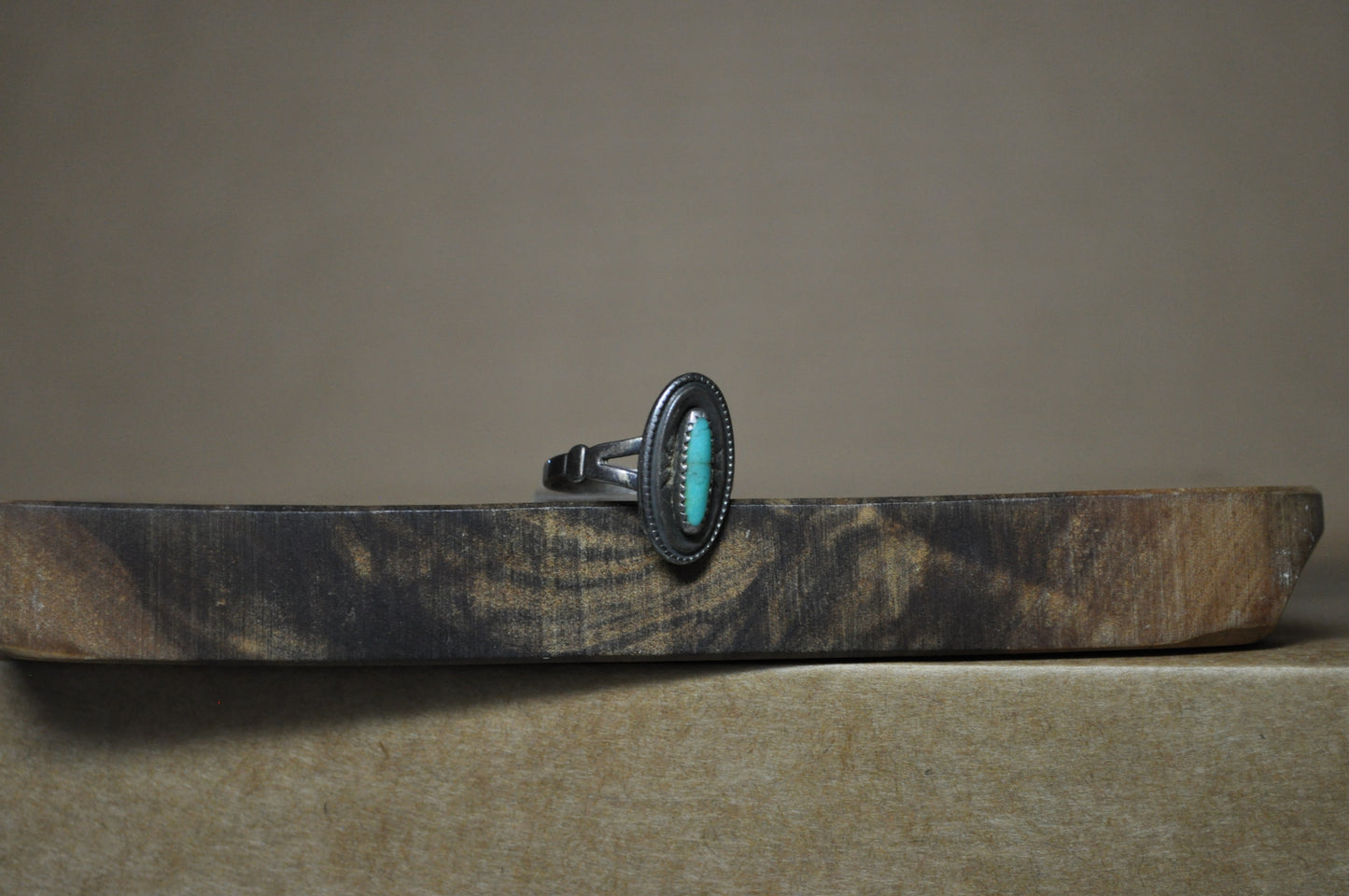 Bell Trading Post Sterling Silver Slender Oval Turquoise Stone Ring - Size 6 - Stamped and Tested Sterling Silver - Authentic Native American Jewelry