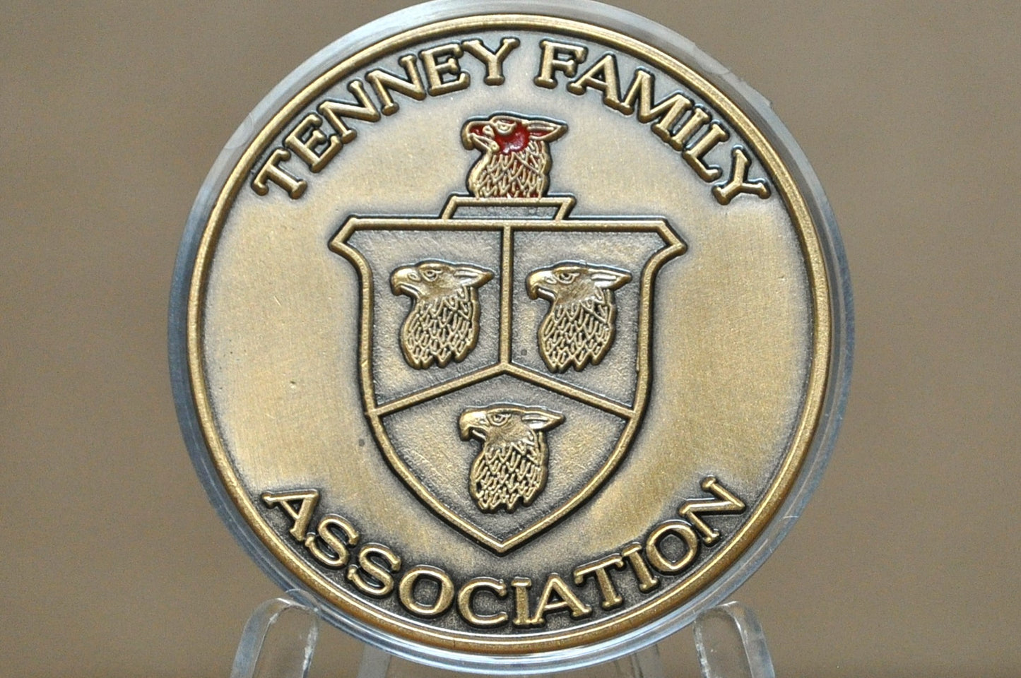 Tenney Family Association Descendant of Thomas Tenney 1638 Token - Antique Rowley, Massachusetts Tenney Family Association Token