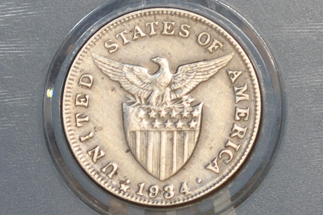 1934 Philippines 5 Centavos - XF+ - 1934M Five Centavos - Territorial Philippines