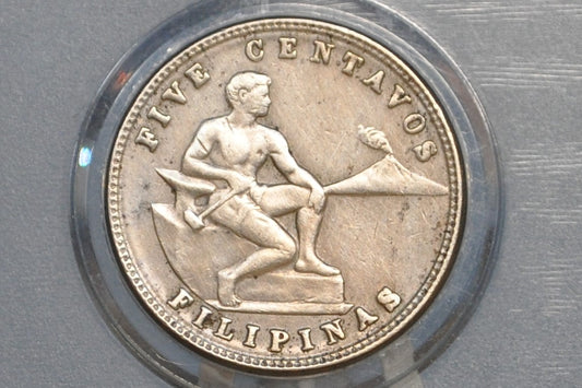 1934 Philippines 5 Centavos - XF+ - 1934M Five Centavos - Territorial Philippines