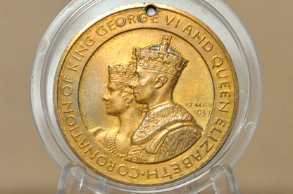 1937 King George VI and Queen Elizabeth Coronation Commemorative Medal - British Coronation Souvenir Medal for King George VI