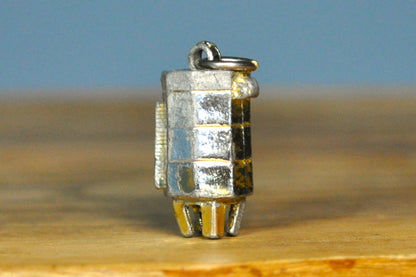 Silver and Gold Tone Pottery Kiln Charm - 0.75 Inches H, 0.5 Inches W - Hollow Charm