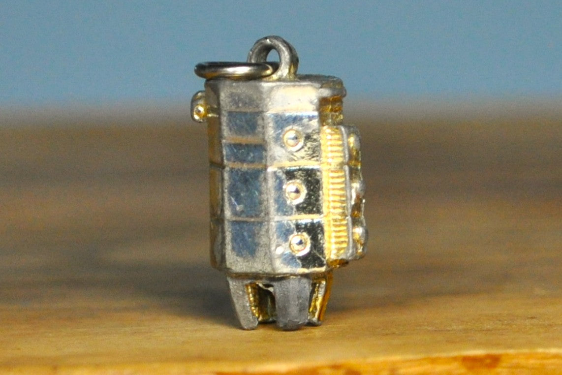 Silver and Gold Tone Pottery Kiln Charm - 0.75 Inches H, 0.5 Inches W - Hollow Charm