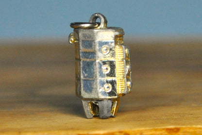 Silver and Gold Tone Pottery Kiln Charm - 0.75 Inches H, 0.5 Inches W - Hollow Charm