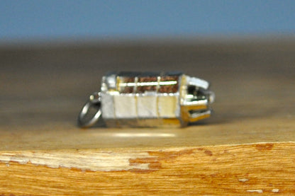 Silver and Gold Tone Pottery Kiln Charm - 0.75 Inches H, 0.5 Inches W - Hollow Charm