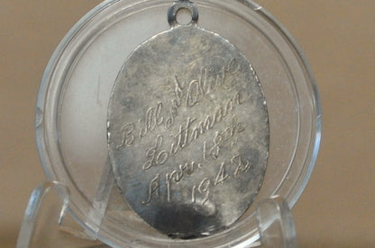 The United States Navy Sterling Pendant Custom Engraved Reverse - 1942 USN Sterling Charm Custom Engraving Wedding Anniversary