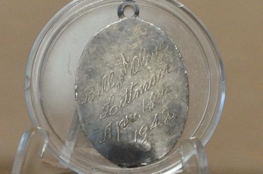 The United States Navy Sterling Pendant Custom Engraved Reverse - 1942 USN Sterling Charm Custom Engraving Wedding Anniversary