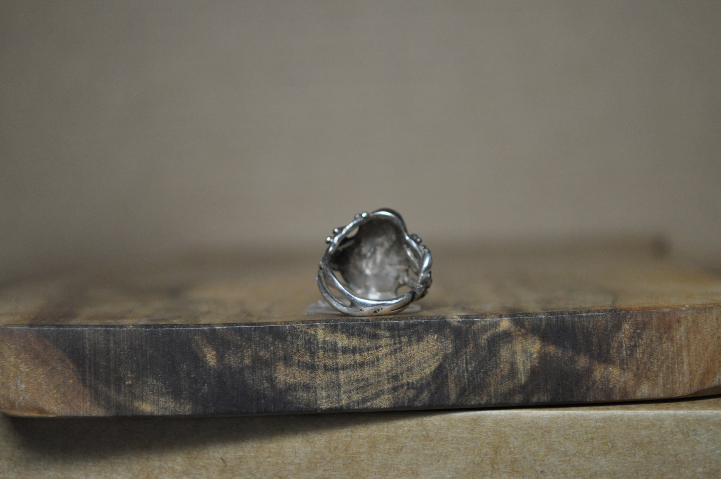 Art Nouveau Style Woman's Face Ring - Size 4.5 - Tested Sterling Silver - Soldered Jewelry